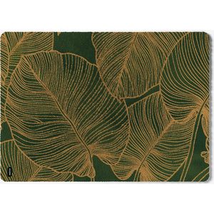 Mótif Botanique Vert Sapin - Groene wasbare deurmat met botanisch patroon 85 cm x 115 cm - Deurmat binnen met print