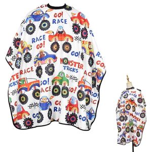 1 Stuk - Kinderkapper cape - Waterdichte kinder kapmantel voor kappers - Met verstelbare drukknoopsluiting - Bedrukt met cartoonpatronen - voor jongens en meisjes