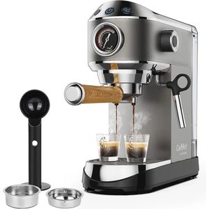 FIBILA Halfautomatische Koffiemachine 20 Bar - Espresso Machine - Koffiemachines - Cappuccino Machine - Latte Maker - Professionele Melkstoomschuimer - 1.1L Verwijderbare Watertank - Roestvrij Staal