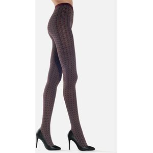 Oroblu Aida 80 den geometric panty maat S blue/ocean