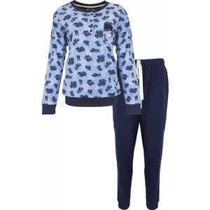 Medaillon Dames Pyjama - Katoen - Blauw - Maat XXL