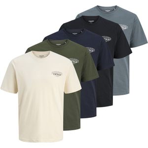 JACK&JONES - JJMAKOTO TEE SS CREW NECK 5PK MP - Heren T-shirts