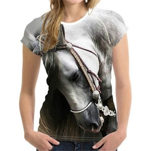 T-shirt - pony - paard - 3D - korte mouw - ronde hals - oversized - M