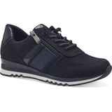 MARCO TOZZI - Platte Damessneakers - Dark Navy - Met Veters en Ritssluiting