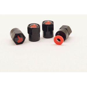 Schrader (auto) ventiel - Zwart middelvinger aluminium met afdichting