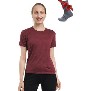 100% Merino T-shirt voor Dames - Sportief Thermisch Shirt en Wandelsokken