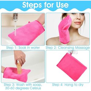 Premium Microvezel Waswanten - Zachte Gezichtswanten, Super Absorberend, Herbruikbaar voor Douchen - Set van 5