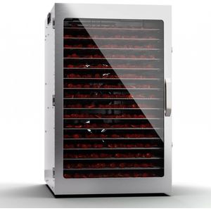 Klarstein Voedseldroger droogautomaat voor groente - Fruit, paddenstoelen en vlees - 1500 W - RVS - Dehydrator - Voedseldroger met 16 metalen roosters - Droogautomaat met 24H timer - Touch display - Food dehydrator - Roestvrij