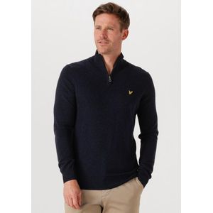 Lyle & Scott Lambswool Blend Quarter Zip Jumper Truien & Vesten Heren - Sweater - Hoodie - Vest- Donkerblauw - Maat XS
