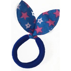 Elastiekjes Konijnenoortjes Blauw Sterren - 5 stuks
