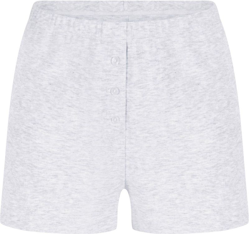 Hunkemöller - Pointelle Short - Grijs - Dames Nachtmode