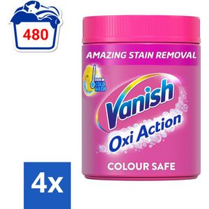 Vanish Oxi Action Pink - Vlekkenverwijderaar - Wasbooster - Zonder Bleek - 1.12 Kg - Voordeelverpakking - 4 stuks