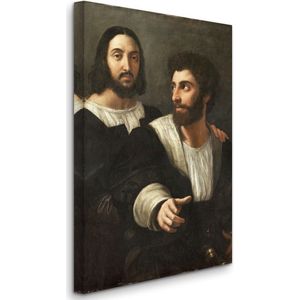 Raphael - Self Portrait with A friend Double Portrait - Zelfportret met een vriend, Dubbelportret (1518) - 3:2