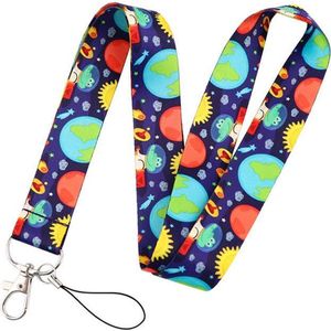 Keycords - stevig keycord crocodile in space - lanyard - sleutelhanger - sleutelkoord