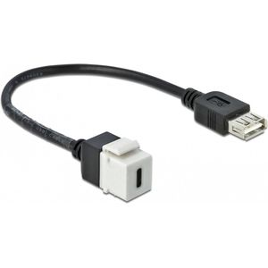 USB-C - Keystone Module - USB-A - Wit - USB2.0 High Speed