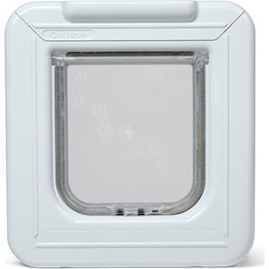 Cat Mate Elite I.D. Disc Kattenluik met Timerbediening 26,5 cm x 24,8 cm — wit - 305W