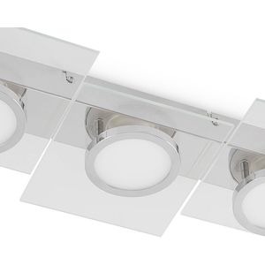 Lindby - LED plafondlamp - 3 lichts - ijzer, glas - H: 7 cm - GU10 - chroom, transparant - Inclusief lichtbronnen