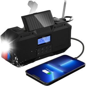 RWB® Noodradio Opwindbaar en Batterij - Noodradio - Survival Radio - 4000 mAh - Compact