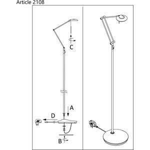 Vloerlamp Steinhauer Zodiac LED - Zwart