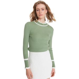 Trendyol Steenkleurige Gebreide Trui Met Kleurblokken Twoaw22Kz1250