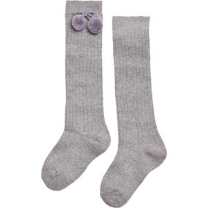iN ControL 2pack kniekousen rib/pompom Grey melange 27/30