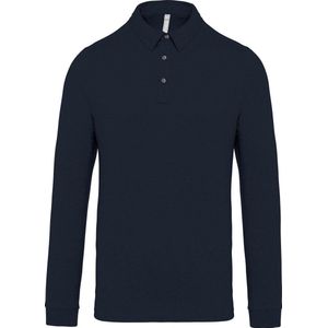 Kariban Heren Jersey Gebreid Poloshirt met lange mouwen (Marine)