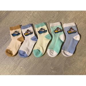 Vrolijke kindersokken set van 5 paar - sokken - Dreumessokken - Multipack - Maat 17-20