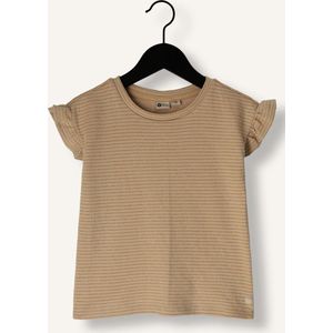 DAILY7 T-shirt Glitter Stripe Tops & T-shirts Meisjes - Shirt - Beige - Maat 98