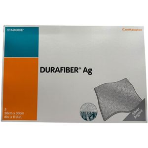 Durafiber® Ag Zilverhoudend Gelling Fiber Wondverband 20×30 cm – 5 stuks – Antimicrobieel & Absorberend