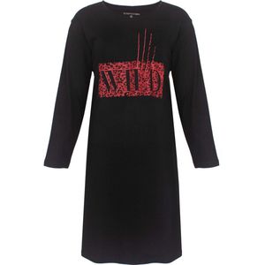 Temptation Dames Nachthemd - Bigshirt - Katoen - Zwart - Maat S