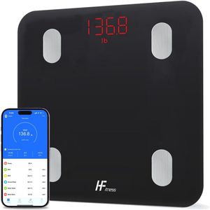 Digitale Personenweegschaal met Bluetooth en Achtergrondverlichting - 180 kg Zwart