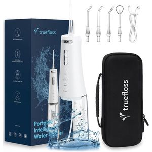 Draadloze Water Tandflosser met 4 Modi en 5 Jet Tips - IPX7 Waterdicht, 300 ML Verwijderbare Watertank & Krachtige Batterij voor Thuis en Reizen