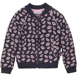 Dirkje - Girls Cardigan Navy + light Pink - maat 80