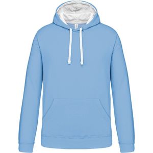 Kariban Hooded sweater met contrasterde capuchon K446 - Sky Blue / White