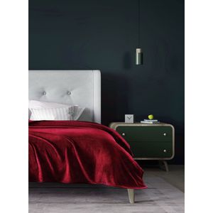 UNIFICATO Fleece Deken 150x200cm - Duurzaam en super zacht - Bordeaux Rood