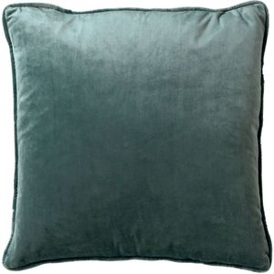 Dutch Decor FINN - Kussenhoes 60x60 cm - velvet - effen kleur - Sagebrush Green - groen - met rits - zonder binnenkussen
