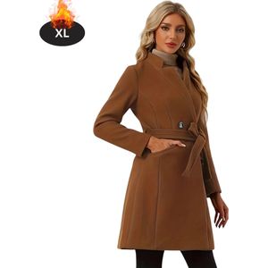 Bovista Mantel Dames - Tussenmantel - Jas - Mantelpakje - Trenchcoat - Overjas - Overcoat - Winter - Kastanjebruin - S