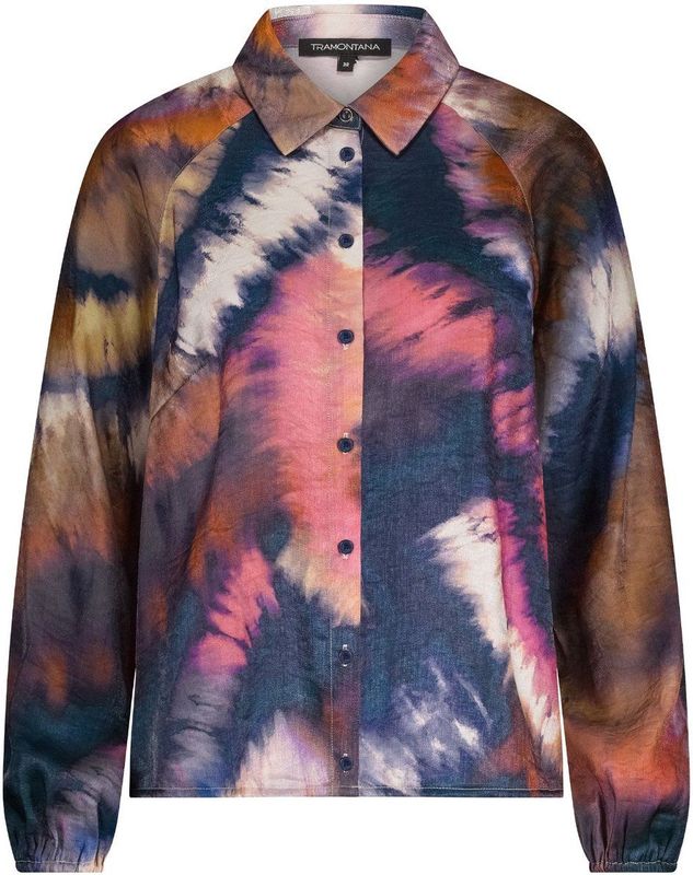 Tramontana - Blouse - Blauw - Rechte Pasvorm - Lange Mouwen