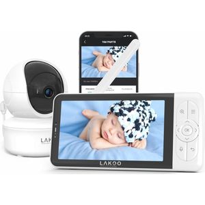 Babyfoon met Dubbele Camera en App - WiFi Baby Monitor met Nachtzicht en Spreekfunctie - Uitbreidbare Beveiligingscamera voor Baby