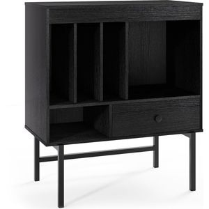 Platenspeler Meubel - LP-kast - Platenspelerkast - Draaitafelstandaard - Platenspelerstandaard - Vintage Displayplank - Zwart