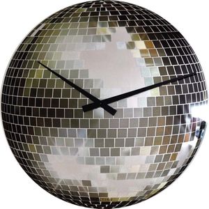 Small Disco wandklok zilver - NeXtime