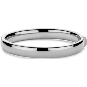 New Bling 9NB-1515 Zilveren Armband Bangle - 8mm Breed - 45x55mm - Ovale Buis - Rhodium - 925 - Zilver