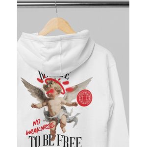 Hoodie - Be brave - Wurban Wear | Grappige Hoodie | Merk kleding | Unisex hoodie | Techno outfit | Trui | Oversized hoodie | Gym hoodie | Pump cover | Succes quote | Motivatie | Wit