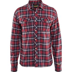 Blåkläder 3299-1138 Overhemd flanel Heren Rood/Marineblauw maat 4XL