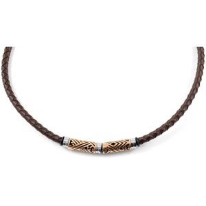 Rosegoudkleurige Leren Halsketting