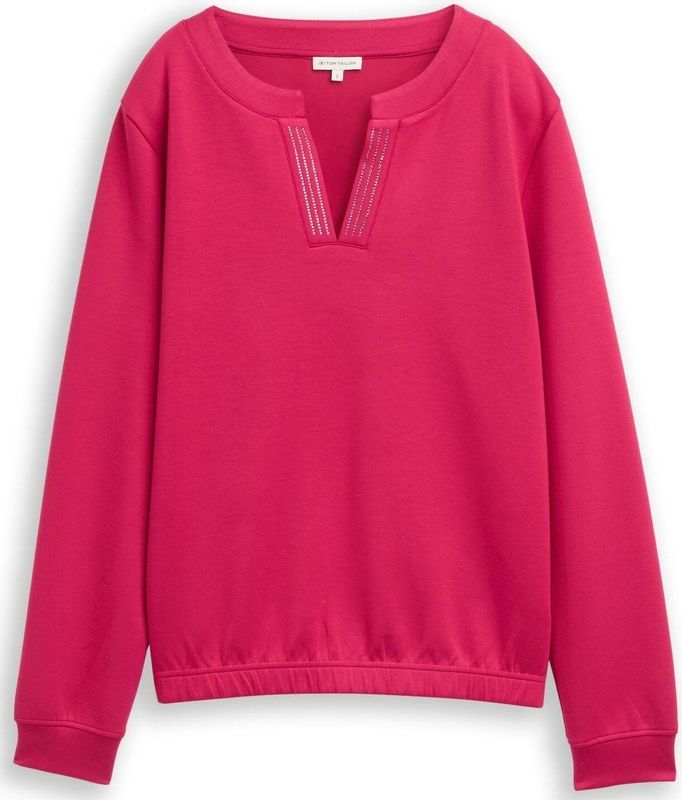 Tom Tailor Scuba-sweatshirt met strass-steentjes