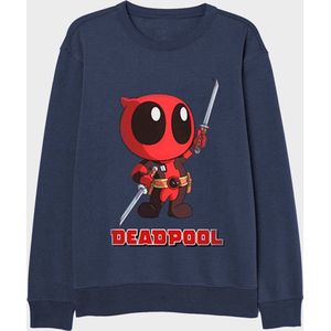 Deadpool Sweatshirt - Chibi Deadpool - Blauw - Medium