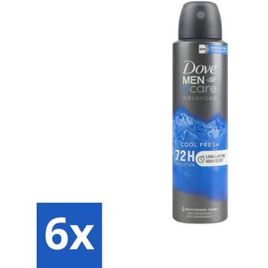 6 x Dove Men+Care Deodorant Spray - Cool Fresh - Advanced Care - 150 ml - Deodorant - Antitranspirant - Dove Men+Care - Cool Fresh - 72 Uur Bescherming