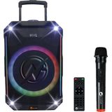 N-GEAR THE FLASH 1040 - Bluetooth Karaoke Speaker - 10 Inch Woofer - Draadloze Microfoon - Krachtige Party Speaker met Lichtshow - 400w