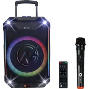 N-GEAR THE FLASH 1040 - Bluetooth Karaoke Speaker - 10 Inch Woofer - Draadloze Microfoon - Krachtige Party Speaker met Lichtshow - 400w
